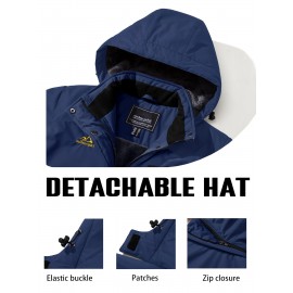 Large-size Women's Waterproof Soft-shell Ski Jacket with Fleece Lining, Hooded, Multiple Pockets, Warm, Comfortable, Bright Colors, Plus-size Coat for Outdoor Sports, Snowsports, Snowboarding, Hiking, Mountaineering, Camping, Daily Casual Work