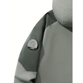 Women's Plus Size Outdoor Sports 3-in-1 Jacket - Hooded Color Block Waterproof Coat For Fall & Winter