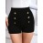 High Waist Womens Shorts - Fashionable Solid Color with Eye-Catching Buttons - Comfy Casual Style for Everyday Wear - A Trendy Closet Essential